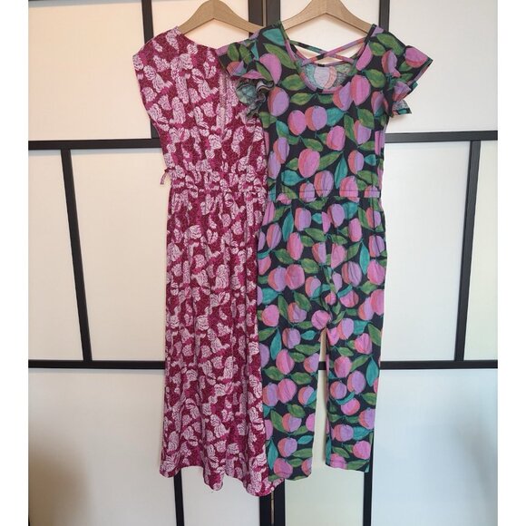 Tea Collection Ruffle Sleeve Jumpsuit +Zara Floral Jumpsuit GIRL SIZE 8 Preppy - Picture 10 of 16